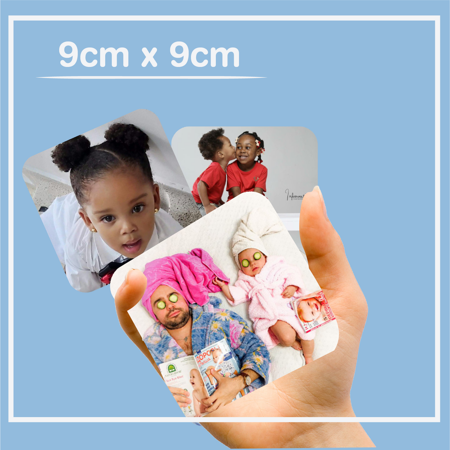 9cm x 9cm Photo Fridge Magnets (Set of 12)